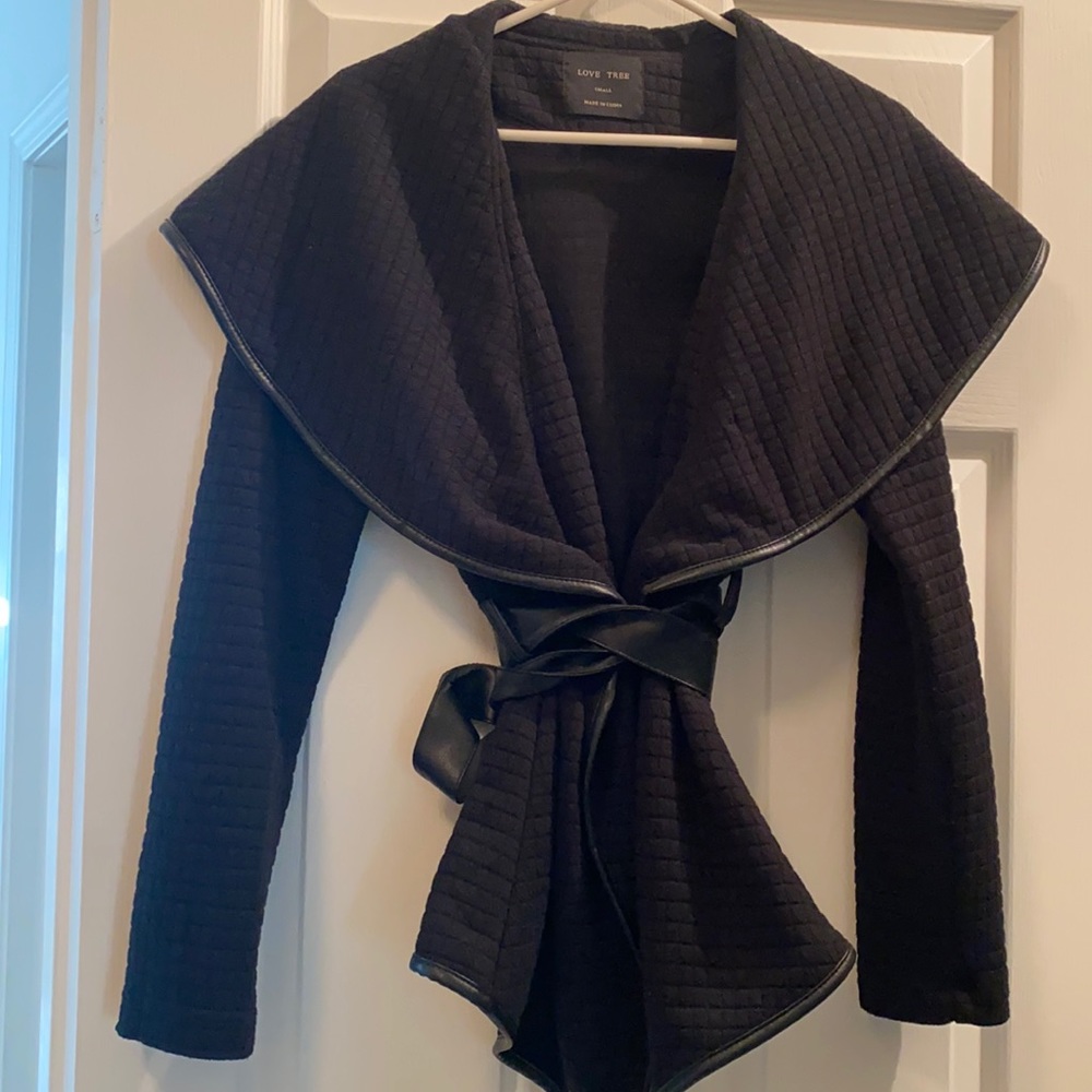 Black jacket with belt